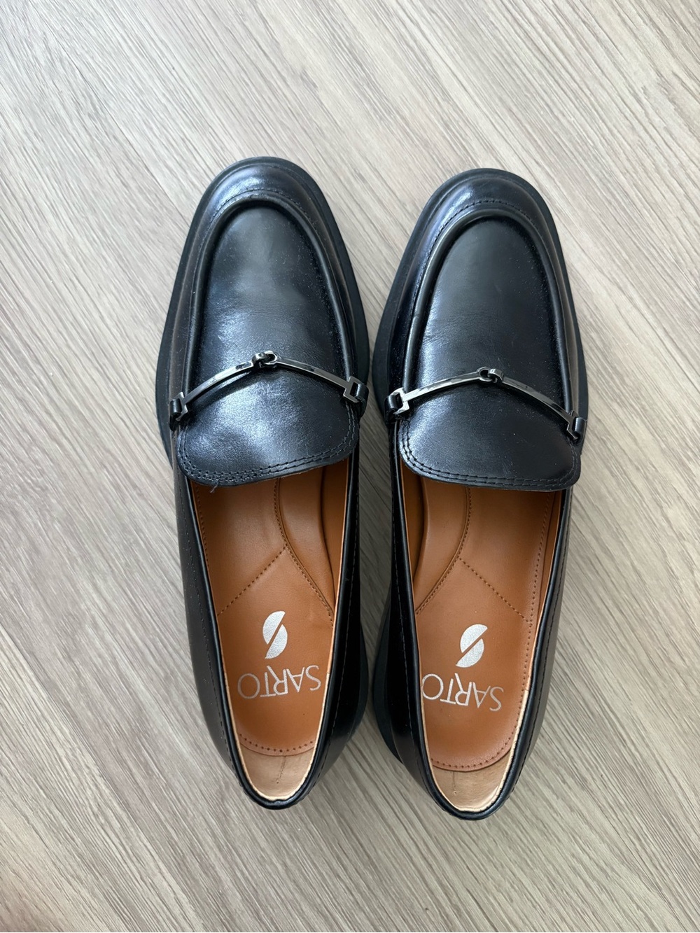 SARTO by Franco Sarto Eda Black Leather Bit Loafers Size 7M
